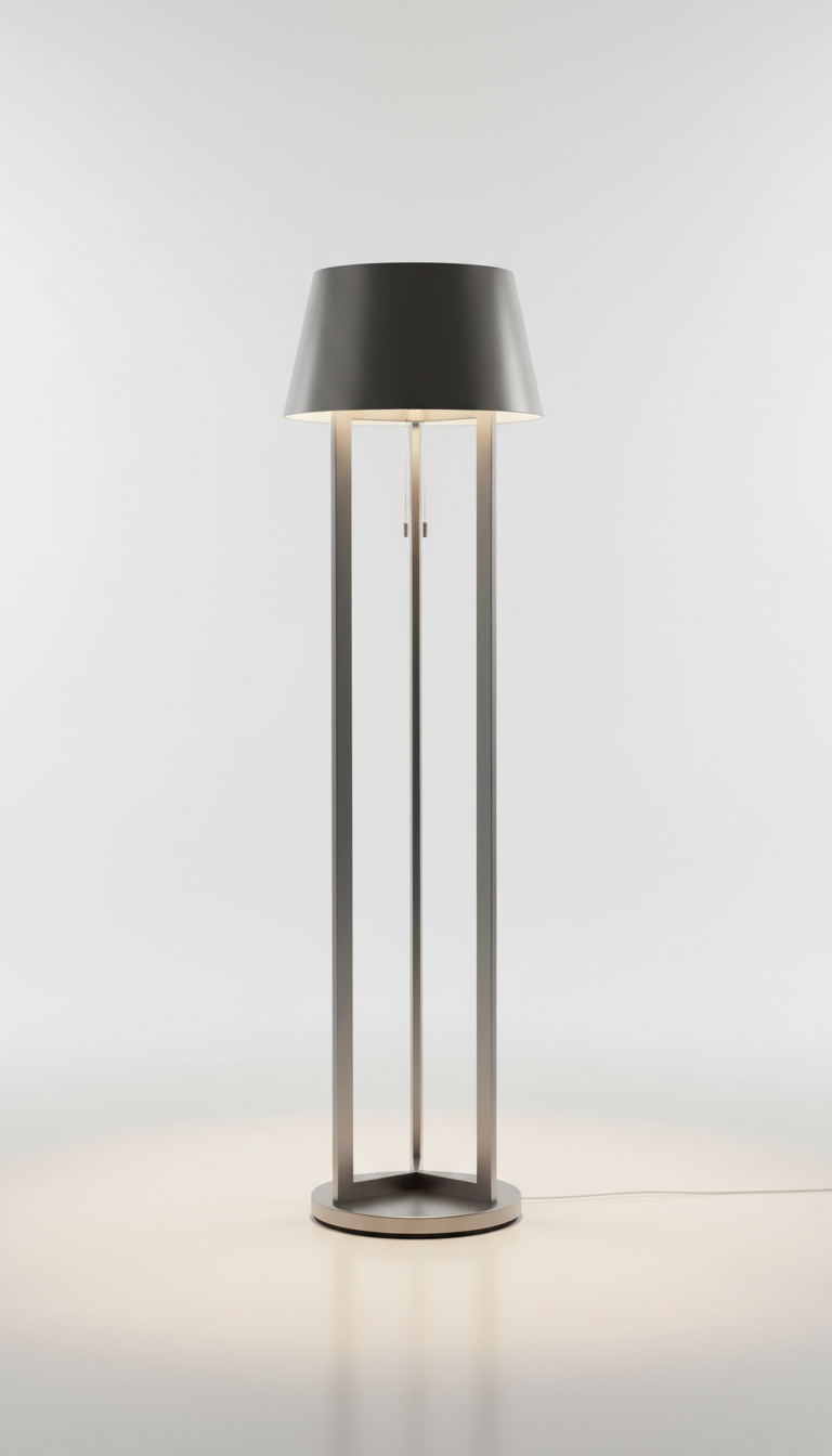 Steel Mist brushed metal floor lamp