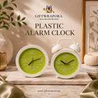 Modern Desk Alarm Clock with Luminous Green Dial & Silent Movement