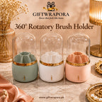 360° Rotating Makeup Brush Holder with Dustproof Lid