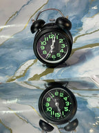 Small Metal Twin Bell Analog Alarm Clock