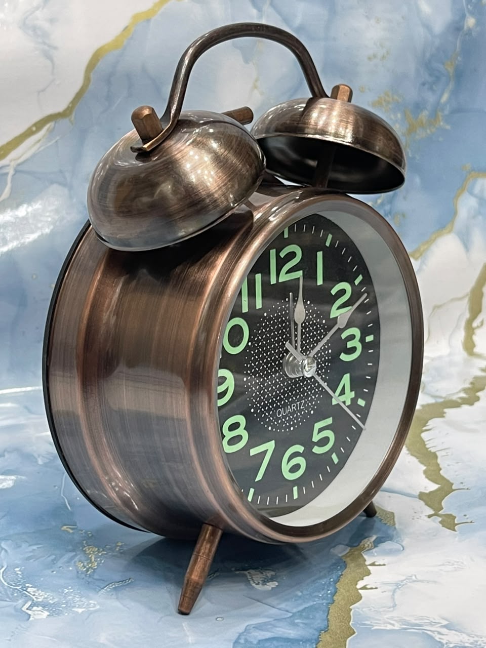 Classic Vintage Twin Bell Metal Alarm Clock Glow in the Dark Dial Loud Alarm Bedside Table Desk Decor