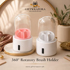 360° Rotating Minimalist Makeup Brush Organizer with Lid