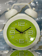 Modern Desk Alarm Clock with Luminous Green Dial & Silent Movement