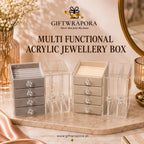 Multi-Functional Acrylic Jewellery Box with Side Necklace Hangers