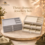 3-Drawer Clear Acrylic Jewellery Box with Velvet Trays