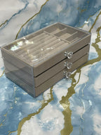 3-Drawer Clear Acrylic Jewellery Box with Velvet Trays