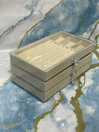 3-Drawer Clear Acrylic Jewellery Box with Velvet Trays