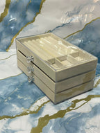 3-Drawer Clear Acrylic Jewellery Box with Velvet Trays