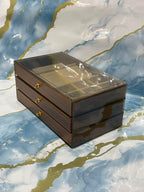3-Drawer Wooden Jewellery Box with Clear Top