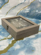 Velvet Jewellery Box with Clear Acrylic Lid