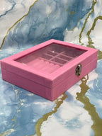 Velvet Jewellery Box with Clear Acrylic Lid