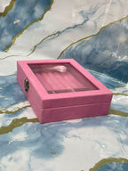 Velvet Jewellery Box with Clear Acrylic Lid