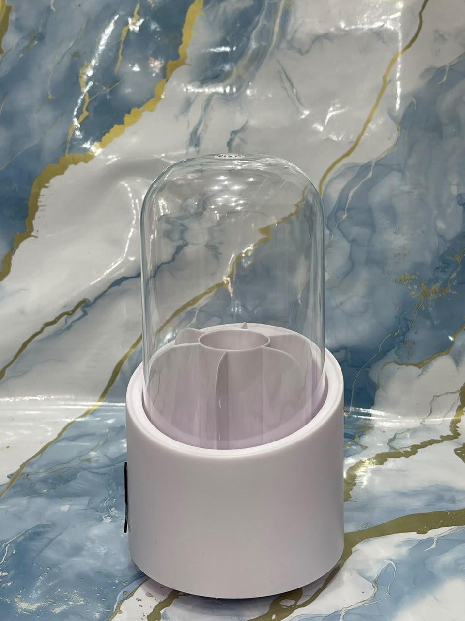 360 Rotating Plastic Makeup Brush Holder Dustproof Clear Lid Storage Organizer Multi Grid Vanity Countertop Container Box