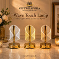 Modern Crystal Wave LED Table Lamp 3 Color Lighting Touch Control Rechargeable Bedside Nightstand Light Home Decor