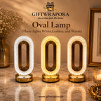 Rechargeable Oval Crystal Touch Table Lamp (3 Lighting Modes)
