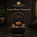 Modern Lotus Water Fountain Tabletop Indoor Waterfall LED Light River Stones Home Desk Office Relaxing Decor