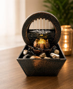 Modern Lotus Tabletop Water Fountain with LED Light