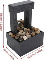 Modern Mirrored Tabletop Water Fountain with Blue LED Light