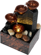 Modern 4-Tier Cascading Water Fountain with LED Light