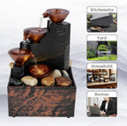 Modern 4-Tier Cascading Water Fountain with LED Light