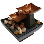 Modern 3-Tier Bronze Tabletop Water Fountain with LED Light