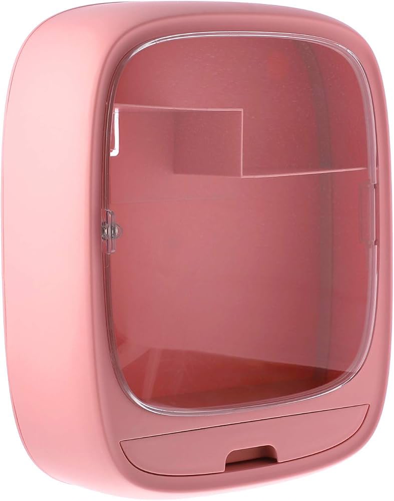 Wall-Mounted Cosmetic Organizer – Dustproof Makeup & Skincare Storage