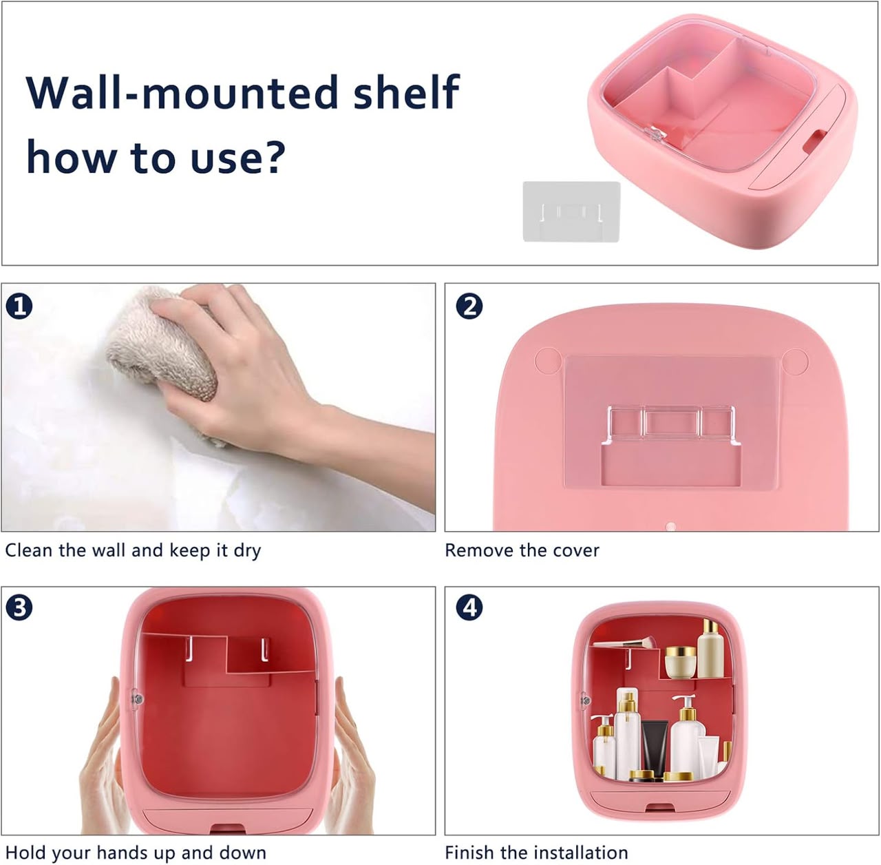 Wall-Mounted Cosmetic Organizer – Dustproof Makeup & Skincare Storage