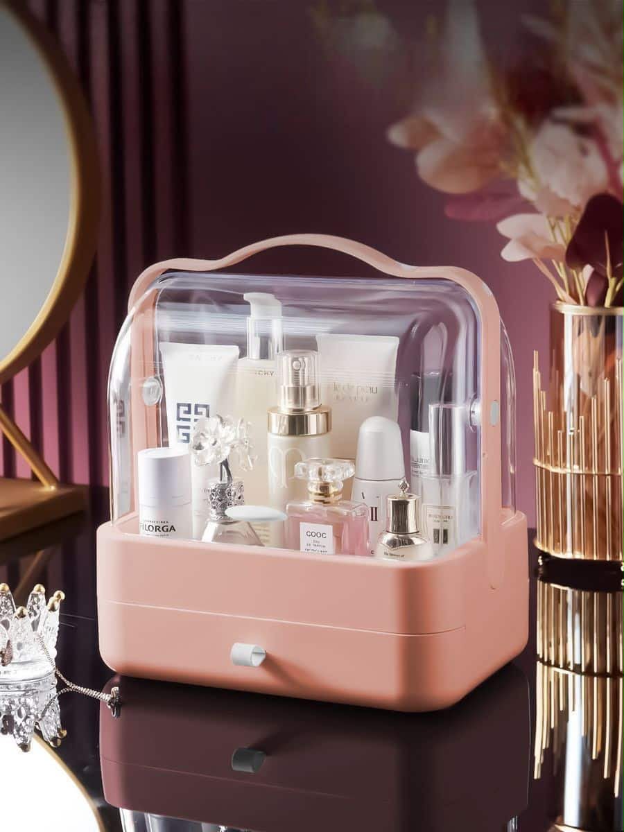 Capsule Cosmetic Organizer – Portable Desktop Makeup & Skincare Storage Box
