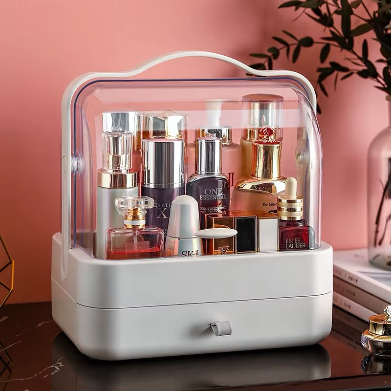 Capsule Cosmetic Organizer – Portable Desktop Makeup & Skincare Storage Box