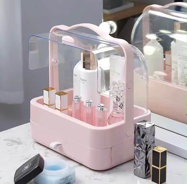Capsule Cosmetic Organizer – Portable Desktop Makeup & Skincare Storage Box