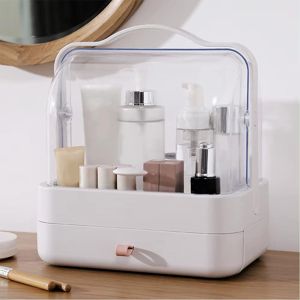 Capsule Cosmetic Organizer – Portable Desktop Makeup & Skincare Storage Box