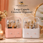 Large Capsule Cosmetic Organizer Box with Drawers