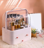 Large Capsule Cosmetic Organizer Box with Drawers