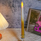 Gold Dipped Flameless LED Taper Candles (Set of 2)