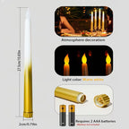 Gold Dipped Flameless LED Taper Candles (Set of 2)