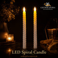 Spiral Flameless LED Taper Candles (Set of 2)