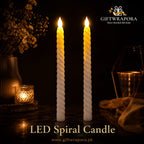 Spiral Flameless LED Taper Candles (Set of 2)